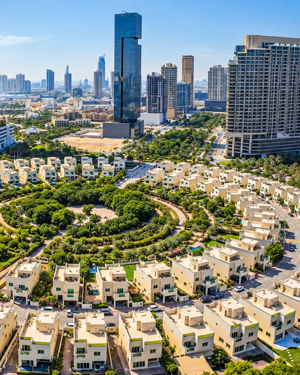 Jumeirah Village Circle sorházak és tornyok